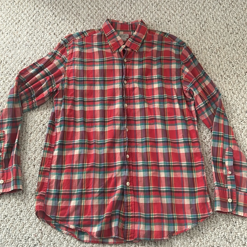 J.Crew men’s large button down summer plaid